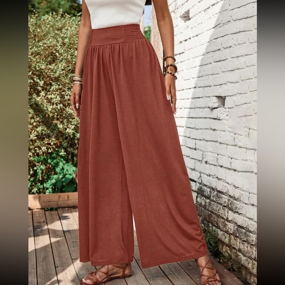 Boho black solid wide leg pants - Picture 16 of 16